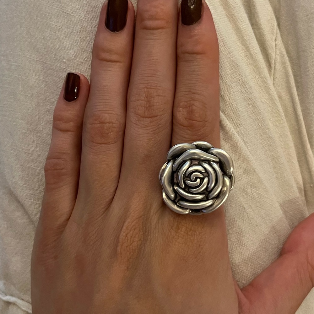 925 sterling silver rose ring